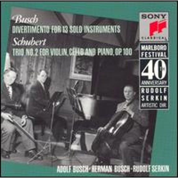 Pre-Owned Adolf Busch: Divertimento for 13 Solo Instruments; Schubert: Trio No. 2 Violin, Cello (CD 0074644808827) by Busch (violin), Caroline Levine (viola), Carolyn Davis (double bass), Ch