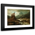 thumbnail image 1 of Adolf Chwala 14x11 Black Modern Framed Museum Art Print Titled - A View of Lake Hintersee (Ramsauer Ache), in the Background Mount Halskopf, 1 of 5