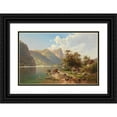 thumbnail image 1 of Adolf Chwala 14x11 Black Ornate Wood Framed Double Matted Museum Art Print Titled: Game at the Mondsee, 1 of 5