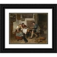 thumbnail image 1 of Adolf Eberle 18x15 Black Ornate Wood Framed Double Matted Museum Art Print Titled - Musical Entertainment on the Alm, 1 of 5