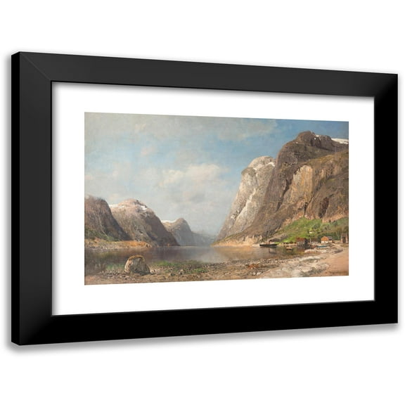 Adolf Gustav Schweitzer 14x11 Black Modern Framed Museum Art Print Titled - Summer Fjord
