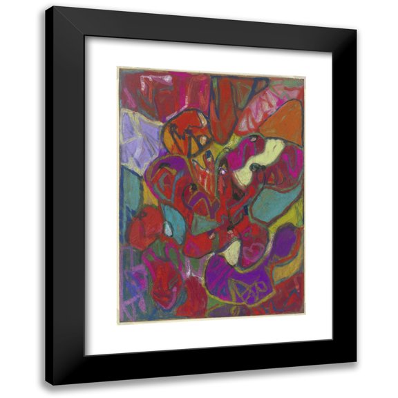 Adolf Hölzel 11x14 Black Modern Framed Museum Art Print Titled - Abstract Composition, Portrait Format