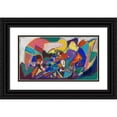thumbnail image 1 of Adolf Hölzel 14x10 Black Ornate Wood Framed Double Matted Museum Art Print Titled: Figure Composition (1920-30), 1 of 5