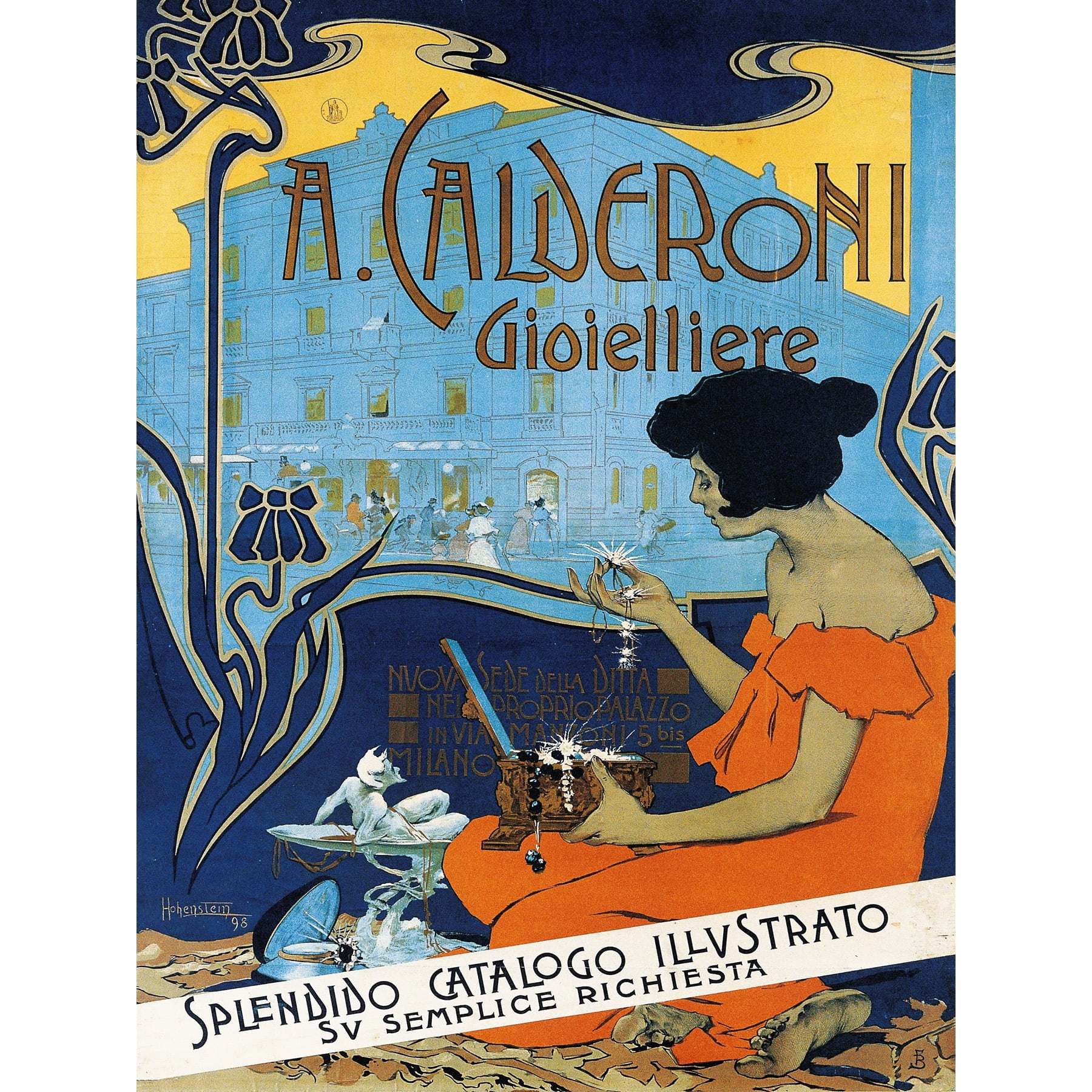 Adolf Hohenstein A Calderoni Gioielliere Extra Large Art Print Wall