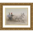 thumbnail image 1 of Adolf Jossifowitsch Charlemagne 18x14 Gold Ornate Wood Frame and Double Matted Museum Art Print Titled - A Sleigh Ride (1855), 1 of 4