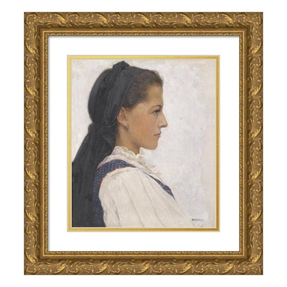 Adolf Karpellus 20x22 Gold Ornate Framed and Double Matted Museum Art Print Titled - Die Mali