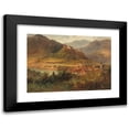 thumbnail image 1 of Adolf Obermüllner 18x14 Black Modern Framed Museum Art Print Titled - Village with River and Castle, 1 of 5