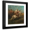thumbnail image 1 of Adolf Schreyer 15x18 Black Modern Framed Museum Art Print Titled - Two Scouts on Horseback, 1 of 5