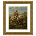 thumbnail image 1 of Adolf Schreyer 20x23 Gold Ornate Framed and Double Matted Museum Art Print Titled - Arabian Horseman, 1 of 4