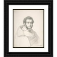 thumbnail image 1 of Adolf Senff 15x18 Black Ornate Wood Framed Double Matted Museum Art Print Titled - Portrait of a Young Man (1834), 1 of 5