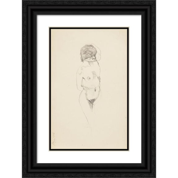 Adolf Sternschuss 13x18 Black Ornate Wood Framed Double Matted Museum Art Print Titled - Act of a Lying Woman. (1908)