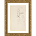 thumbnail image 1 of Adolf Sternschuss 13x18 Gold Ornate Wood Frame and Double Matted Museum Art Print Titled - The Act of a Man Entering the Ladder (1909), 1 of 4