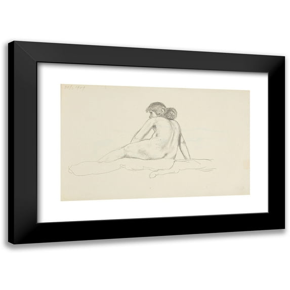 Adolf Sternschuss 14x11 Black Modern Framed Museum Art Print Titled - Act of a Woman Sitting Back on the Back (1909)