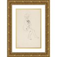thumbnail image 1 of Adolf Sternschuss 17x24 Gold Ornate Framed and Double Matted Museum Art Print Titled - The Act of a Sitting Woman Covering Her Crosses with Her Hands (1908), 1 of 4