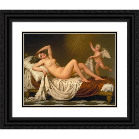 Adolf Ulrik Wertmüller 18x15 Black Ornate Wood Framed Double Matted Museum Art Print Titled - Danae and the Shower of Gold
