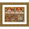 thumbnail image 1 of Adolf Wölfli 18x14 Gold Ornate Wood Frame and Double Matted Museum Art Print Titled - The Terrible Giants - Brunst Deer Giants - City, Mother - Kohrn, - East - Wall - Hall (1922), 1 of 4