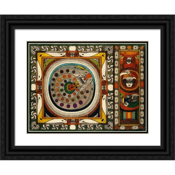 Adolf Wölfli 18x15 Black Ornate Wood Framed Double Matted Museum Art Print Titled - Netz - Snake, from Wili - Forest, - Skt. Adolf - Thurm, - Hoof - Ring, - Clock Forest, in America (19