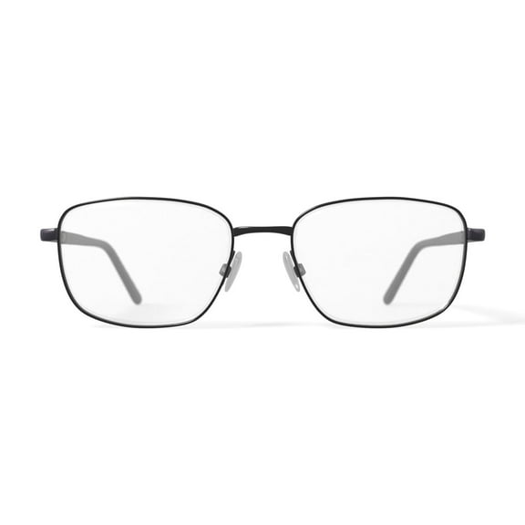 Adolfo Men's Corporal Square Prescription Eyeglasses with Case, Gunmetal