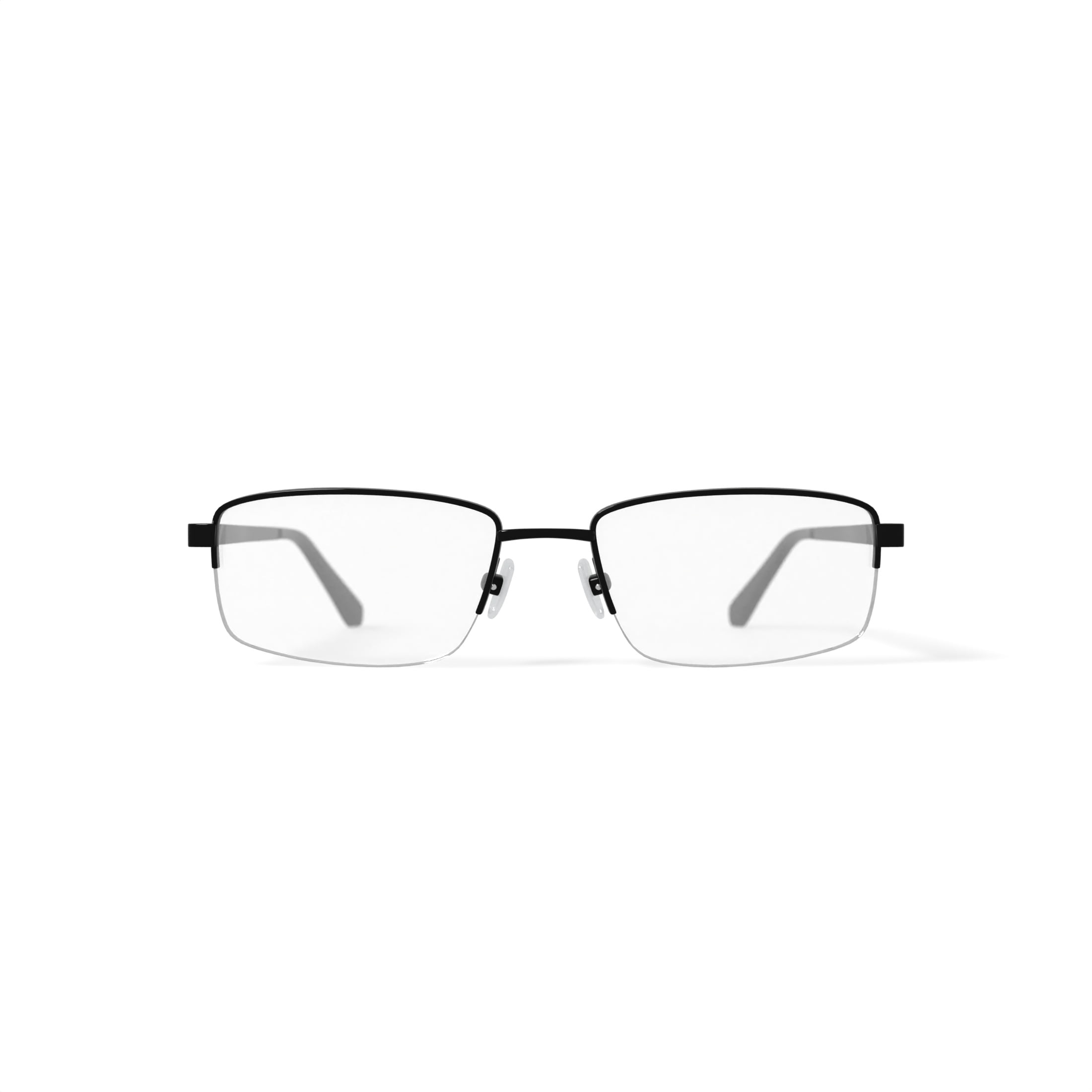 Adolfo Men's Officer Rectangular Prescription Eyeglasses with Case, Gunmetal