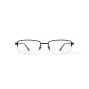Adolfo Mens Officer Rectangular Prescription Eyeglasses with Case, Gunmetal
