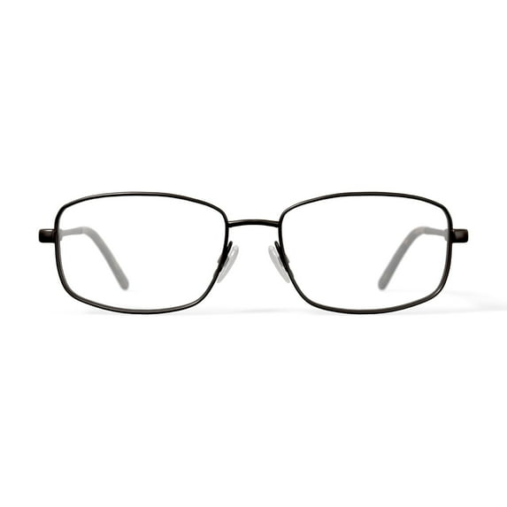 Adolfo Men's Brigadier Square Prescription Eyeglasses with Case, Gunmetal