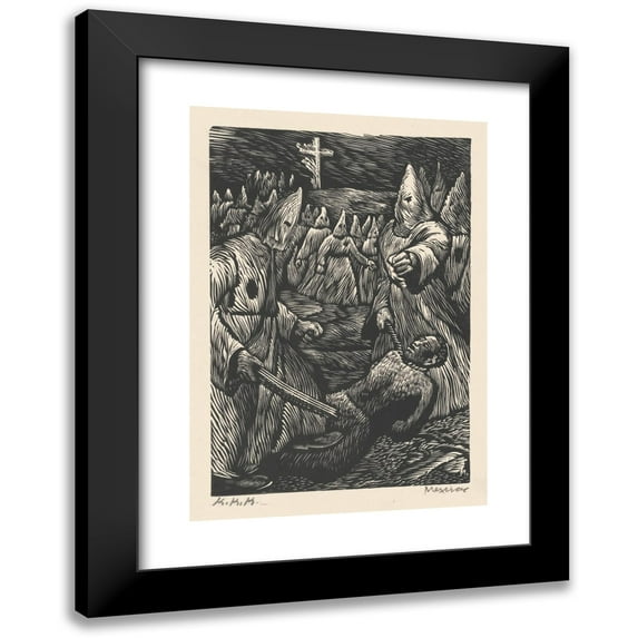 Adolfo Mexiac 18x24 Black Modern Framed Museum Art Print Titled - K.K.K. (1927)