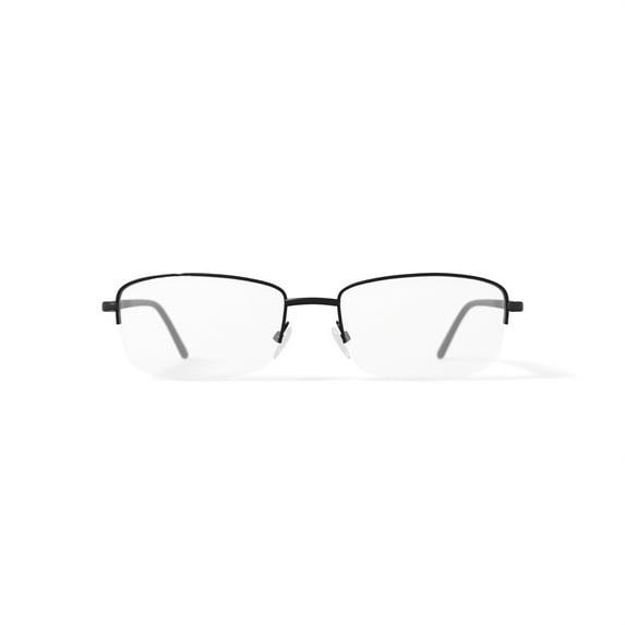 Adolfo Unisex Recruit Rectangular Prescription Eyeglasses with Case, Gunmetal Black