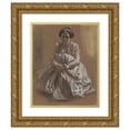 thumbnail image 1 of Adolph Menzel 15x18 Gold Ornate Wood Frame and Double Matted Museum Art Print Titled - The Artist's Sister Emilie (1851), 1 of 4