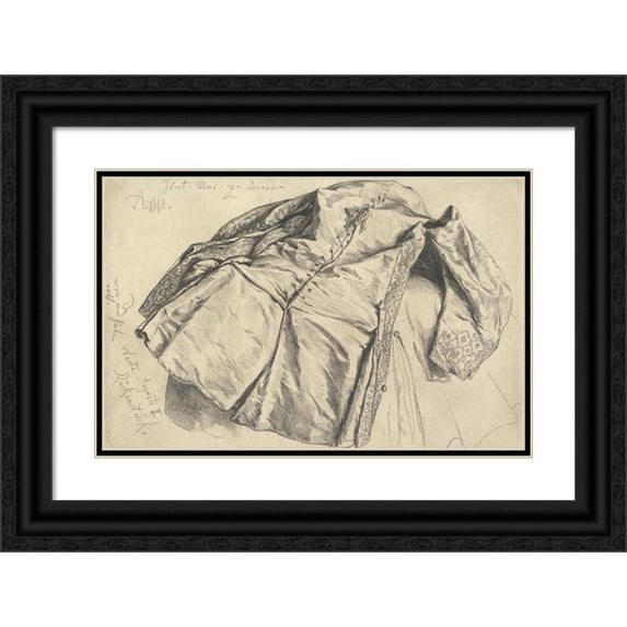 Adolph Menzel 18x13 Black Ornate Wood Framed Double Matted Museum Art Print Titled - The Vest of August the Strong (1840)