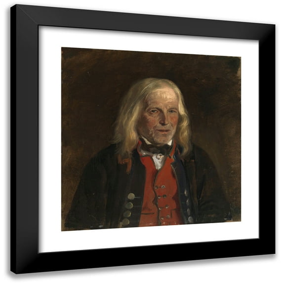 Adolph Tidemand 12x12 Black Modern Framed Museum Art Print Titled - Portrait Study of the Farmer Jan Sandve (1871)