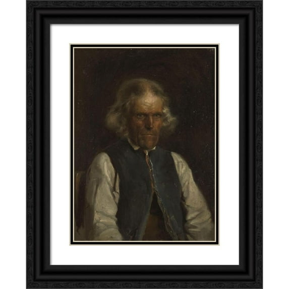Adolph Tidemand 14x18 Black Ornate Wood Framed Double Matted Museum Art Print Titled - Portrait of a Farmer from Voss (1855)