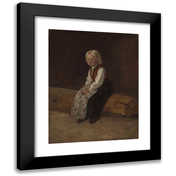 Adolph Tidemand 19x24 Black Modern Framed Museum Art Print Titled - Portrait of Sella Larsdatter Vikor (1871)