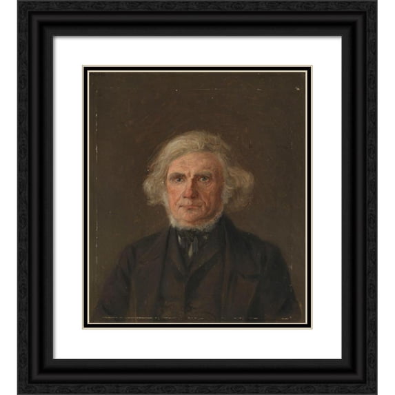 Adolph Tidemand 20x23 Black Ornate Framed Double Matted Museum Art Print Titled: Old Man, Portrait Study
