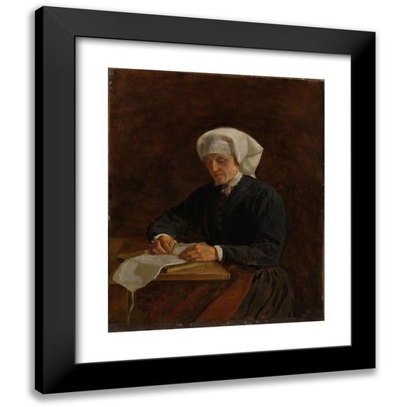 Adolph Tidemand 20x24 Black Modern Framed Museum Art Print Titled - Peasant Woman from Vikoy (1873)