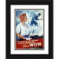 thumbnail image 1 of Adolph Treidler 11x14 Black Ornate Wood Framed Double Matted Museum Art Print Titled: The Girl He Left Behind is Still Behind Him-She's a Wow (1943), 1 of 5