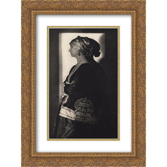 Adolph de Meyer 2x Matted 18x24 Gold Ornate Framed Art Print 'The Silver Cap'