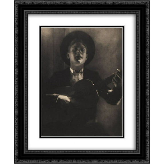 Adolph de Meyer 2x Matted 20x24 Black Ornate Framed Art Print 'Guitar Player of Seville'