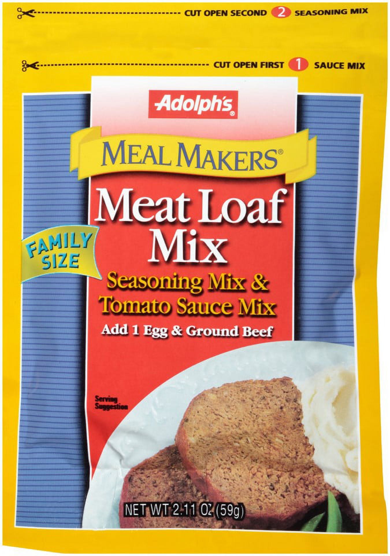 Adolph'sÃ Â® Meal Makers Family Size Meat Loaf Seasoning Mix, 2.11 oz