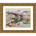 thumbnail image 1 of Adolphe Binet 18x15 Gold Ornate Wood Frame and Double Matted Museum Art Print Titled - The Fisherman, 1 of 4