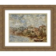 thumbnail image 1 of Adolphe Joseph Thomas Monticelli 2x Matted 24x20 Gold Ornate Framed Art Print 'Seascape Near Marseille (Fantastic Village)', 1 of 2