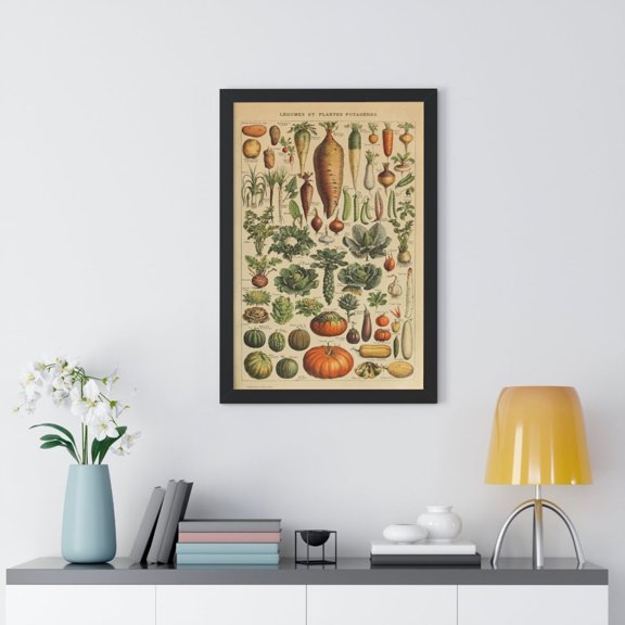 Adolphe Millot Vegetables Art Print: Botanical Kitchen Wall Decor, Unframed Paper Poster 8x10in