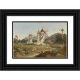 thumbnail image 1 of Adolphe-Paul-Emile Balfourier 18x13 Black Ornate Wood Framed Double Matted Museum Art Print Titled - Windmills in Mallorca (ca.1850), 1 of 5