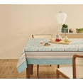 thumbnail image 1 of AdonisUSA Aqua Color Printed Floral Tablecloth with White Cherry Blossoms Sakura Flowers. Size 60 inch Round and 55x83 inch Rectangle, 1 of 4