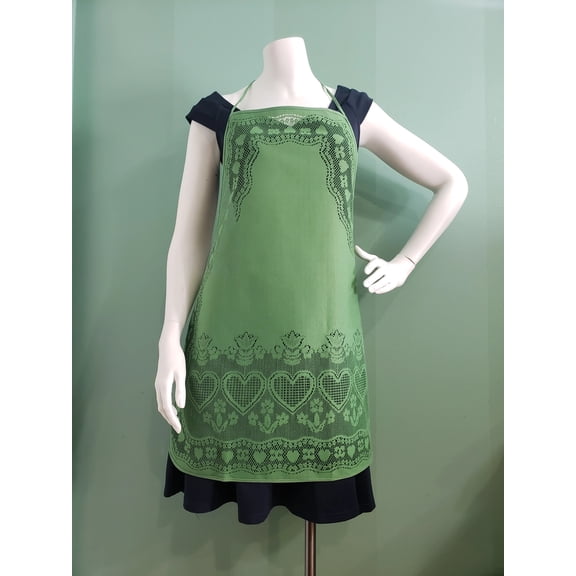 AdonisUSA Fine Lace Apron with Hearts and Flower Pattern