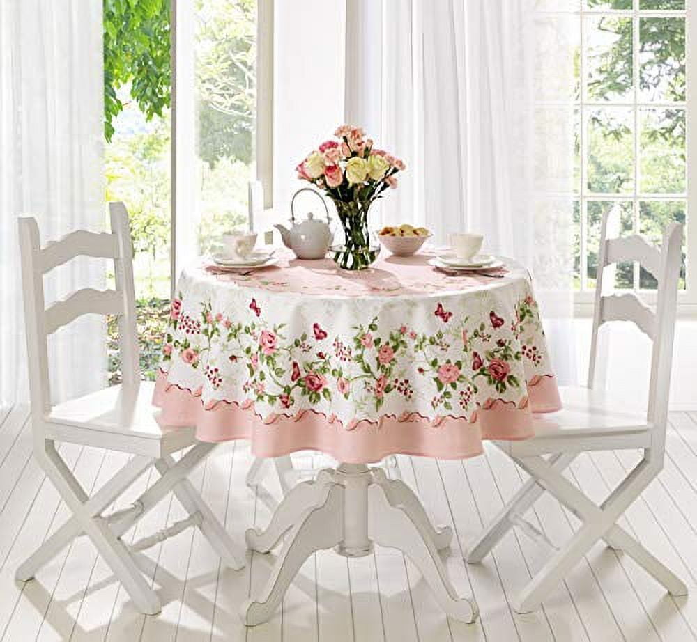 AdonisUSA Rose Decorative Polyester Tablecloth, Water Resistant ...