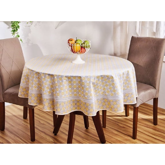 AdonisUSA Yellow Printed Rectangle Tablecloth for Kitchen, Dining Room or Picnic Party