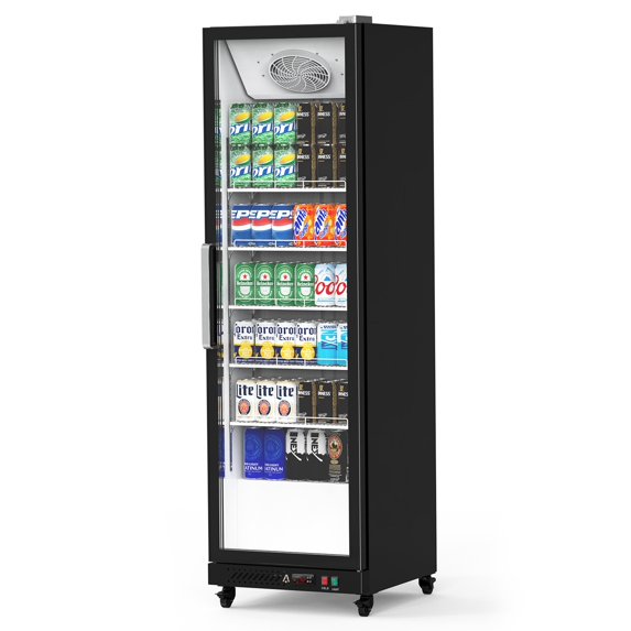 Adoolla 12.4 Cu.Ft. Commercial Upright Merchandiser Display Refrigerator with Adjustable Shelves & LED Lighting