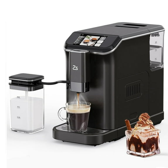 Adoolla Automatic Espresso Machine, 20 Bar Pump Coffee Maker with Built-in Grinder and Automatic Milk Frother