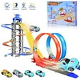 thumbnail image 1 of Adoonk Race Track Sets Cars Toys  360° Double-Loop Racing Track Set -  4 Cars & 106 Track Pieces, Buildable into Multiple Configurations - Gift for Boys & Girls, 1 of 8