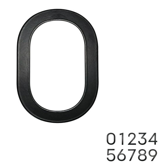 Adoorn 4 Inch Mailbox Numbers - Number 0, Black Color, Each Sold Individually, Premium Metal Self Stick Address Numbers, Weatherproof Mailbox Numbers for Outside